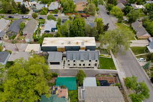 Aerial view of residential area