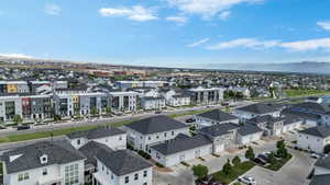 Aerial perspective of suburban area