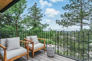 View of wooden deck