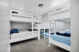 Bedroom featuring carpet floors