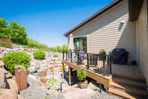 Wooden deck with grilling area
