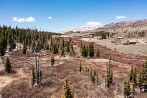 View of mountain background with rural landscape