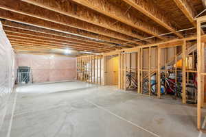 View of unfinished basement