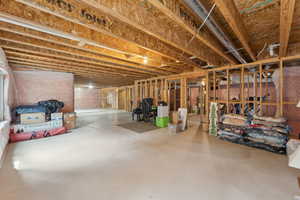 View of unfinished basement