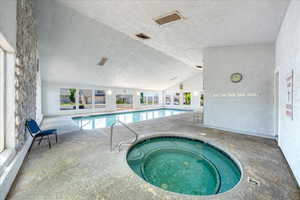 Sooth those tired muscles with the indoor hot tub.