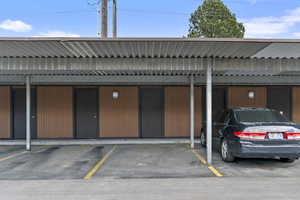 View of covered parking lot