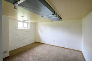 Below grade area with carpet floors
