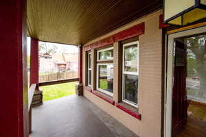 View of covered porch