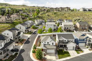 Aerial perspective of suburban area