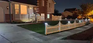 Exterior space with a fenced front yard