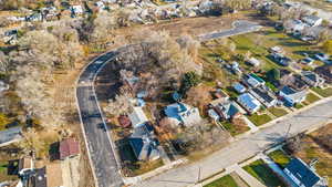 Aerial perspective of suburban area