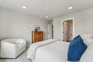 Bedroom featuring recessed lighting and baseboards