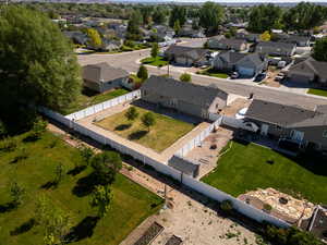 Aerial perspective of suburban area