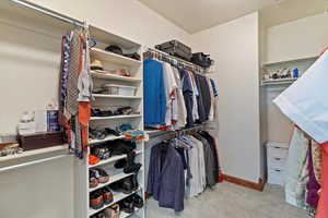Walk in closet is  well organized