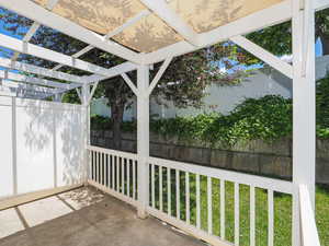 View of patio / terrace featuring a pergola