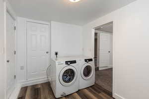 Spacious laundry room with ample space for storage