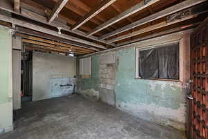 View of unfinished basement
