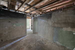View of unfinished below grade area