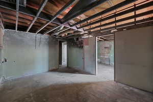 View of unfinished basement