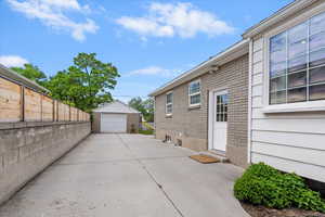 Driveway and large one-car garage