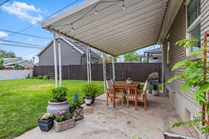 View of patio featuring outdoor dining space