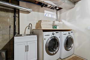 Laundry area with sink