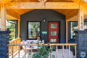 Entrance to property with a porch