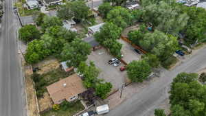 Aerial perspective of suburban area