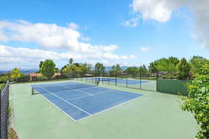 View of tennis court