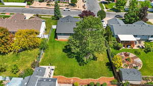 Aerial view of residential area