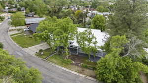Aerial view of residential area