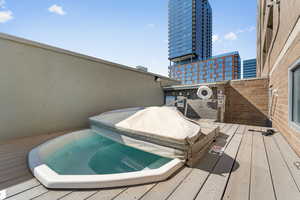 Community hot tub off gym with lovely South views of the City