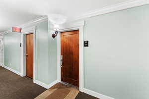 Entry Hallway with two oversized closets