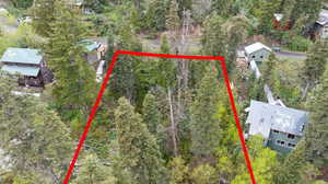 Aerial view of property's location with property boundaries highlighted