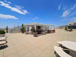 View of patio / terrace with a pergola