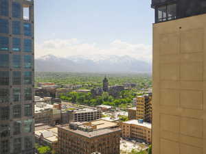 View of city featuring a mountain backdrop
