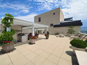 View of patio / terrace featuring a pergola