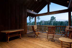 View of wooden deck