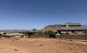 View of yard featuring a gazebo and a mountain view