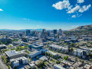 View of urban area with mountains