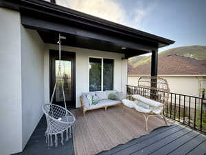 View of wooden deck