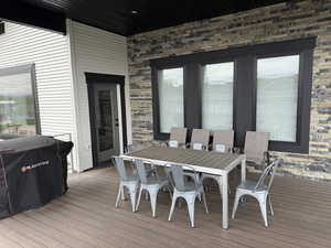 Deck featuring outdoor dining area