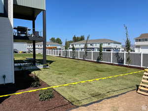 View of yard featuring a residential view