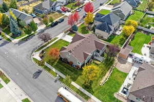 Aerial view of residential area