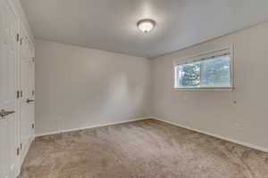 Large carpeted bedroom with Double Closets