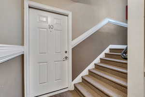 View of entry door to unit #10