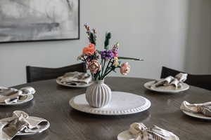 Dining area featuring wood finished floors