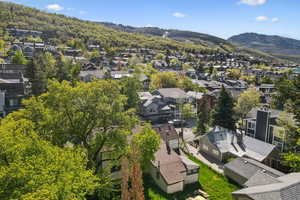 Aerial perspective of suburban area