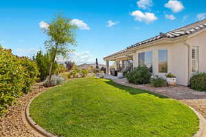 View of yard with a patio area