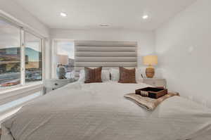 Bedroom with recessed lighting